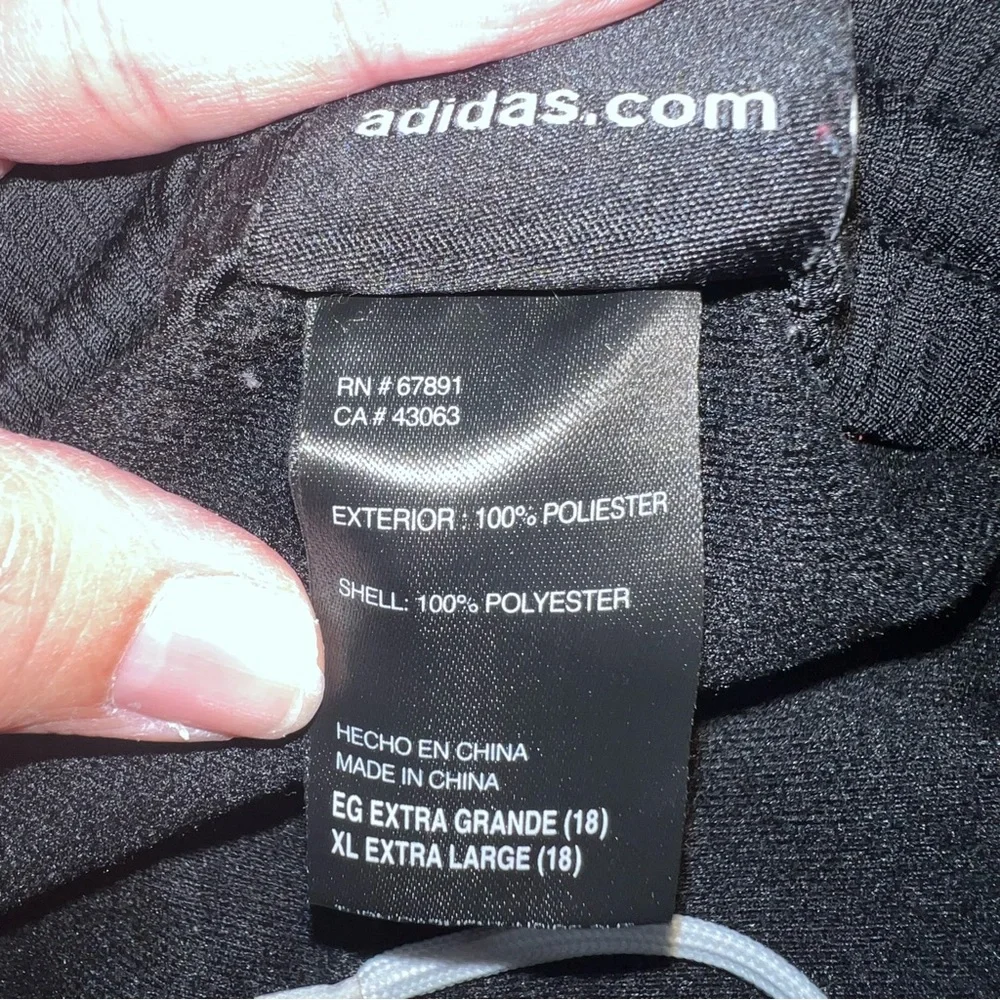 Boys Adidas Black Sweatpants with Signature Stripes, Size XL (18)